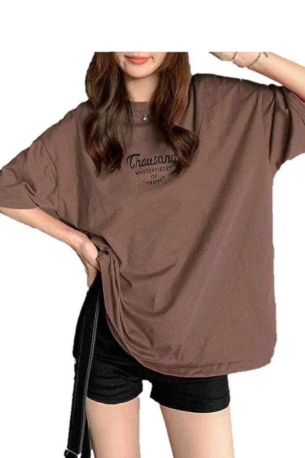 Kadın Baskılı Oversize T-shirt